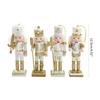 4Pcs Christmas Nutcrackers Ornaments Wooden Nutcrackers Soldier Figures Toy Tree Pendant for Christmas Party Decorations