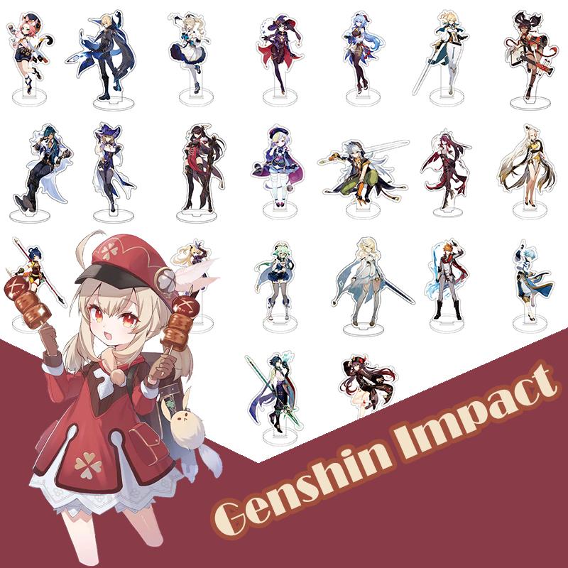 Game Genshin Impact Acrylic Figure Stand Klee Keqing Ganyu Display Desktop