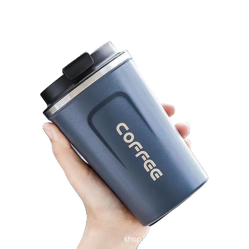 380ml Straight Insulated Coffee Tumbler, Inner 304 Outer 201 Stainless Steel Portable Car Water Cup 6-12H Heat Retention синий