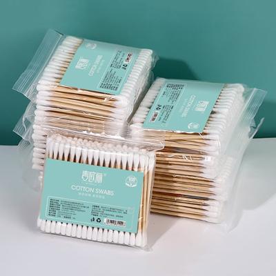 100Pcs Double Head Wood Cotton Swab Women Makeup Cotton Buds Tip Wood Sticks Nose Ear Cleaning Baby Health Care Tools