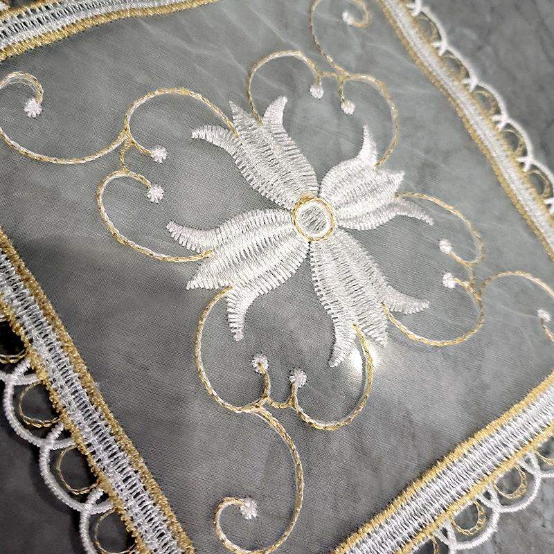 Square Coaster European Lace Embroidered Hollow Dining Table Mat Household Plate Bowl Mat Ornament Fabric Mesh Decorative Mat