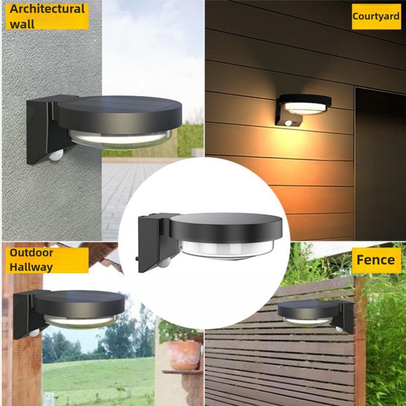Solar Curved Wall Lamp Outdoor Motion Sensor Porch Lights Solar Security Light Waterproof Front Balcony Patio Garage Fence Yard