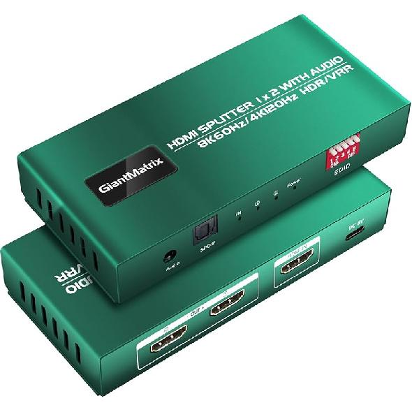 

HDMI Splitter 1 in 4 Out 4k 120hz hue sync Box 1x4 hdmi Duplicator 4k 120hz 4 Way hdmi2.1 Splitters 1x4 8k PS5 4 Way hdmi Splitter 1 in 4 Out 8k PS5 GM8KSP102001