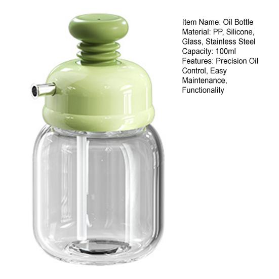 100ml Glass Seasoning Bottle Press-and-Control Cruet Container Oil Soy Sauce Vinegar Dispenser Kitchen Tool