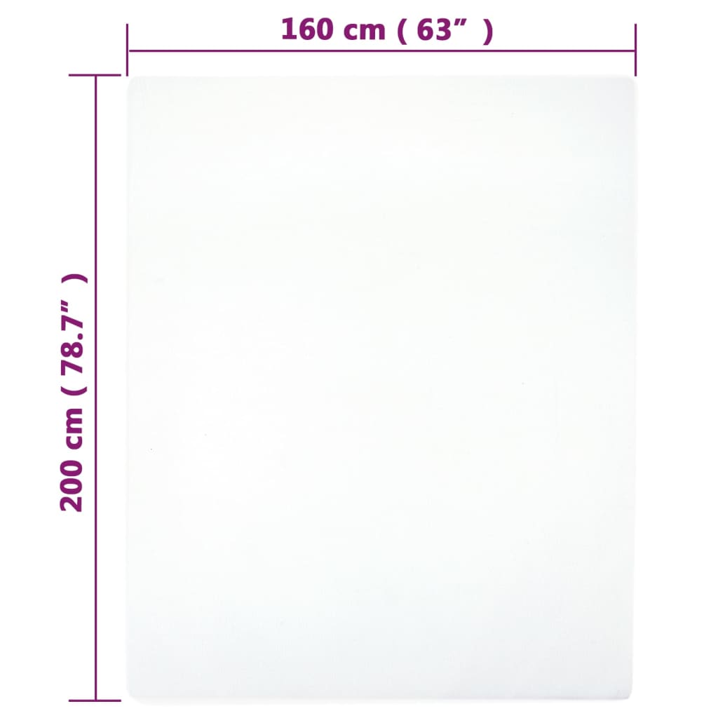 Vidaxl Prześcieradło, Białe, 160X200 Cm, Dżersej Bawełniany