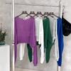 Spring Autumn Long Sleeve Knitted Thin Women Sweater Off Shoulder Simple Transparent Shirt Office Casual Fashion Elegant Loose Tops Solid Clothes