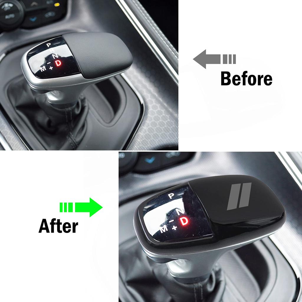 SENSHINE Nakładka na Głowicę Dźwigni Zmiany Biegów dla Akcesoriów Dodge Charger Challenger Durango ABS Wnętrze Wkładka Dekoracyjna Osłona Dźwigni Zmiany Biegów