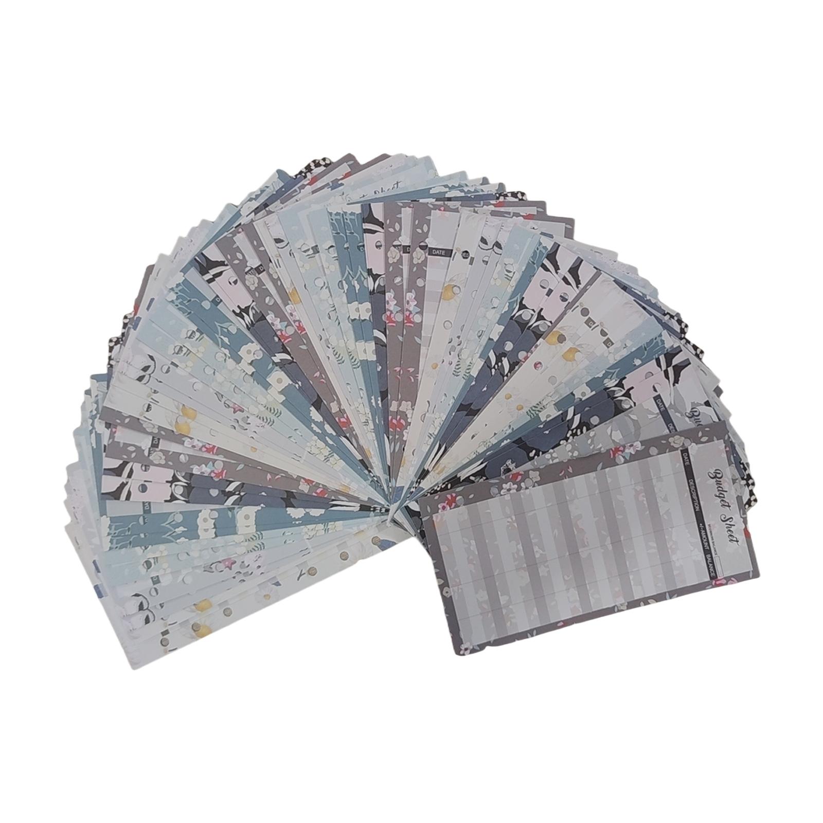 

60 шт. Бюджетный лист с перфорированными отверстиями Трекер расходов Бюджетные листы Вставка для бюджетного планировщика Бюджетные вкладыши 3