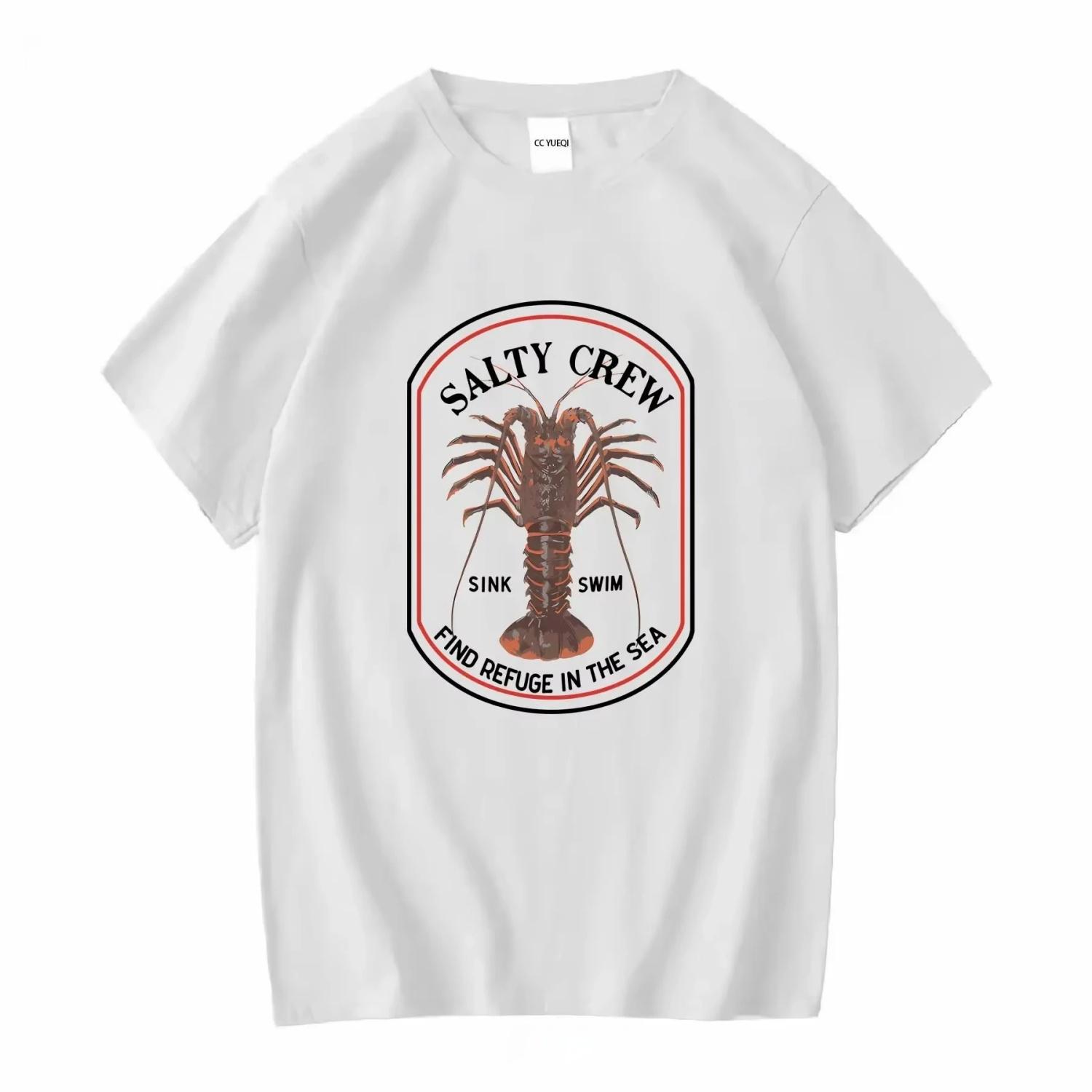 

Salty Crew Spiny T Shirt Light Blue Long or Short Sleeves Vintage Washed Unisex Stylish Fashion Soft Breathable Graphic S чёрный