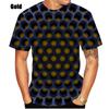 2025 Men's Printed 3D Geometric Pattern Digital Printing Casual Fashion Short Sleeve T-shirt