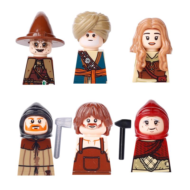 Medieval Castle Soldier Action Figures Building Block Dragon Anime Knight Accessory Warhorse Militia Helmet Shield Toy Gift S015