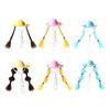 Small Pet Sun Hat Hamster Hat with Double Braids Elastic Strap Adjustable Hat with Wig for Budgies Parrots Roosters Guinea Pigs