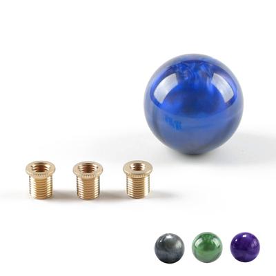 JINGLINGKJ Pearl Shift Round Pearl Gear Universal for Includes 3 Adapters 1 Piece Knob, Ball-Shaped Knob, AT/MT Vehicles, (Blue),