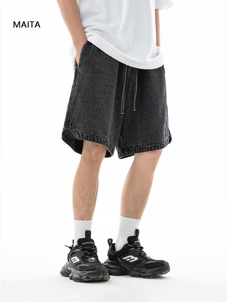 Jeansshorts mit dreieckigem Saum für Herren