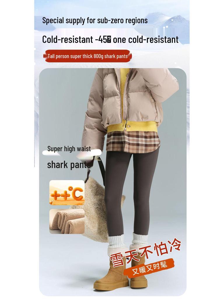 Women's Extra Thick Fleece-Lined High Waist Yoga Pants - 800g Cotton, Warm, Extra Long Winter Base Layer (2025)