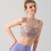 Retro Print Strap Sports Bra Women's Chest Pad Workout Underwear Yoga Clothes Vest Suit Push up Tube Top