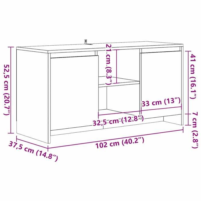 VidaXL Meuble TV vieux bois 102x37,5x52,5 cm bois d'ingénierie, banc TV, meuble télé, meuble multimédia, buffet TV, meuble 856782