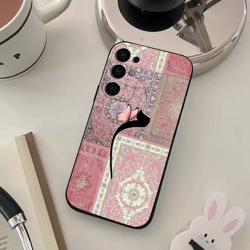 

Funny Persian Floral Carpet Phone Case For Samsung S25,S24,S21,S22,S23,S30,Ultra,S20,Plus,Fe,Lite,Note,10,9,5G Black Cover Samsung S23ULTRA5G