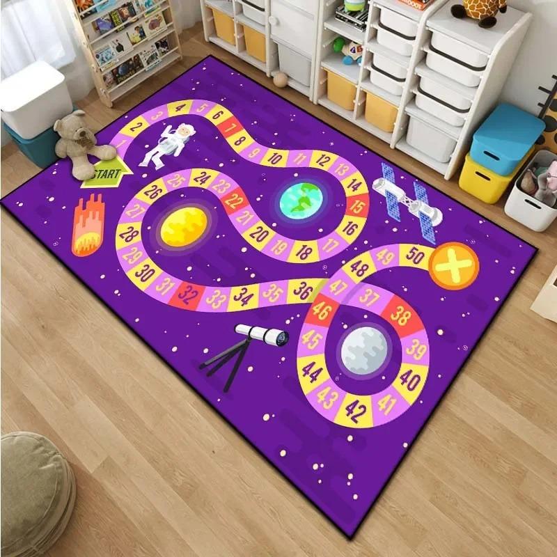 Cartoon Snake Ladder Board Game Pattern Living Room Bedroom Carpet 15 Sizes Kid's Room Play Mats Bedside Bathroom Floor Mat