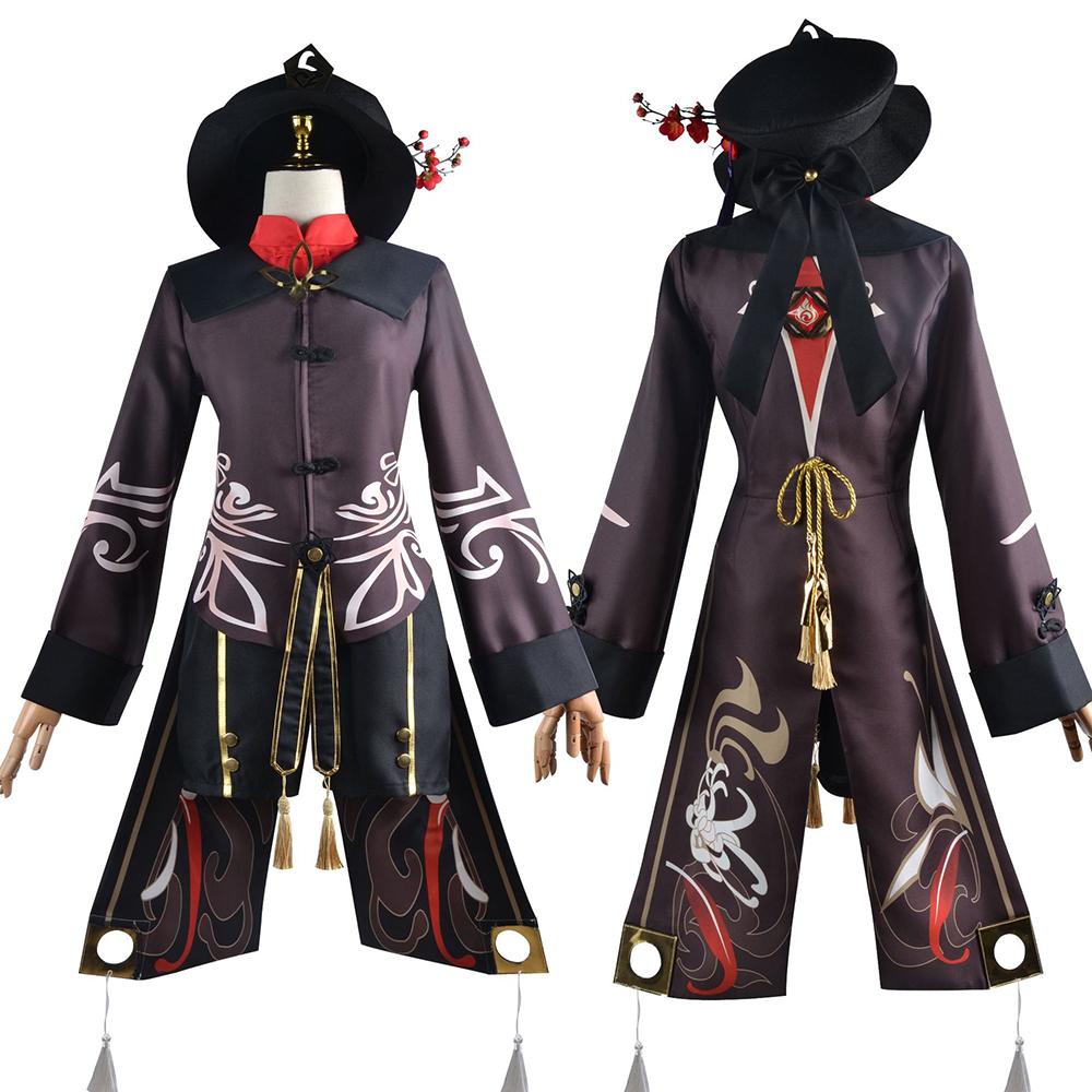 Hutao Cosplay Costume Uniform Wig Cosplay Anime Game Hu Tao Chinese Style Halloween Costumes For Women