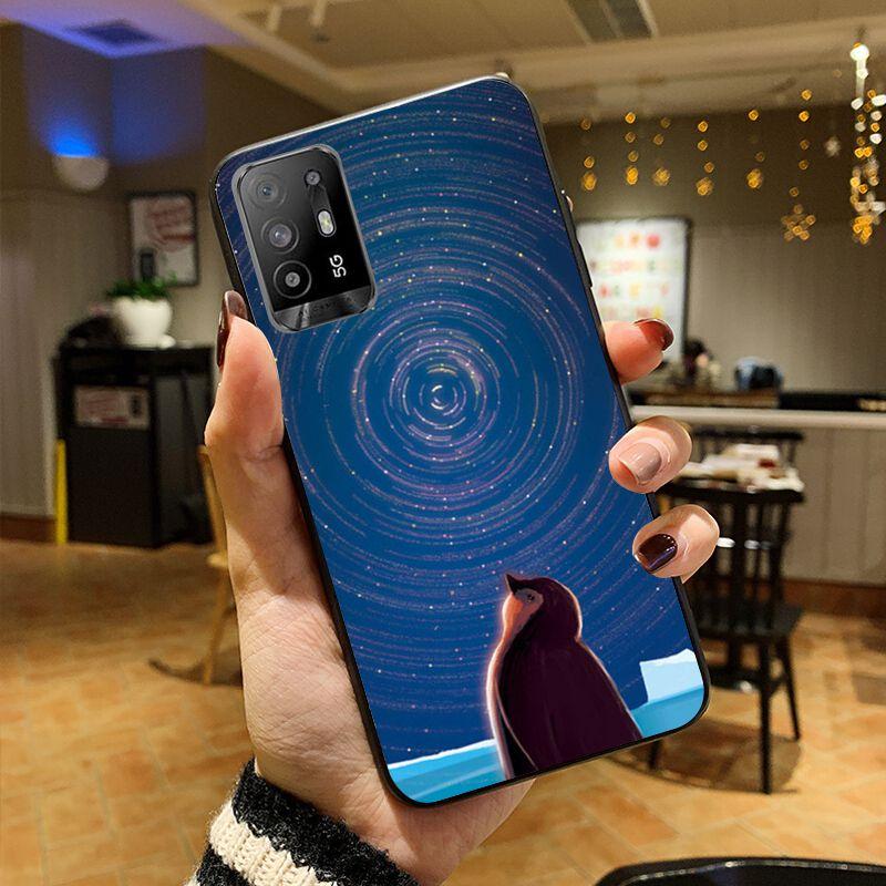 Cartoon Lovely Baby Penguin Phone Cover For OPPO A74 A94 5G A3S A5S A9 A12 A15 A15S A52 A53 A53S A72 A73 2020 A91 5G Cases Coque
