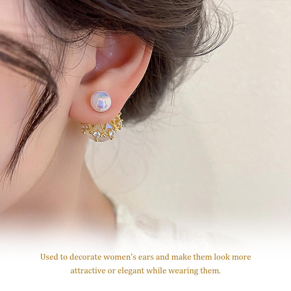 1 Paar Perlen Strass Ohrringe Mode Festival Feiertag Geburtstag Verlobung Dekor Ohrstecker Glänzender Schmuck für Mädchen