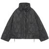 Women's Fashion Warm Cotton Jacket Fall and Winter Standing Collar Long Sleeve Front Zipper with Buttons Vintage Jacket