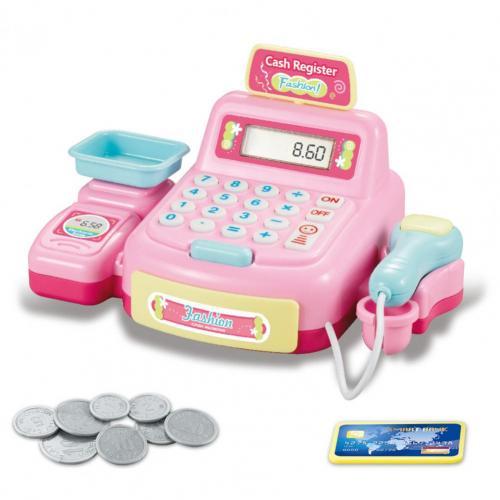 Children'S Mini Cash Register With Scanner Fruit Set Supermarket Play House Game Lights Sound Kids Toys Boy Girl Christmas Gifts