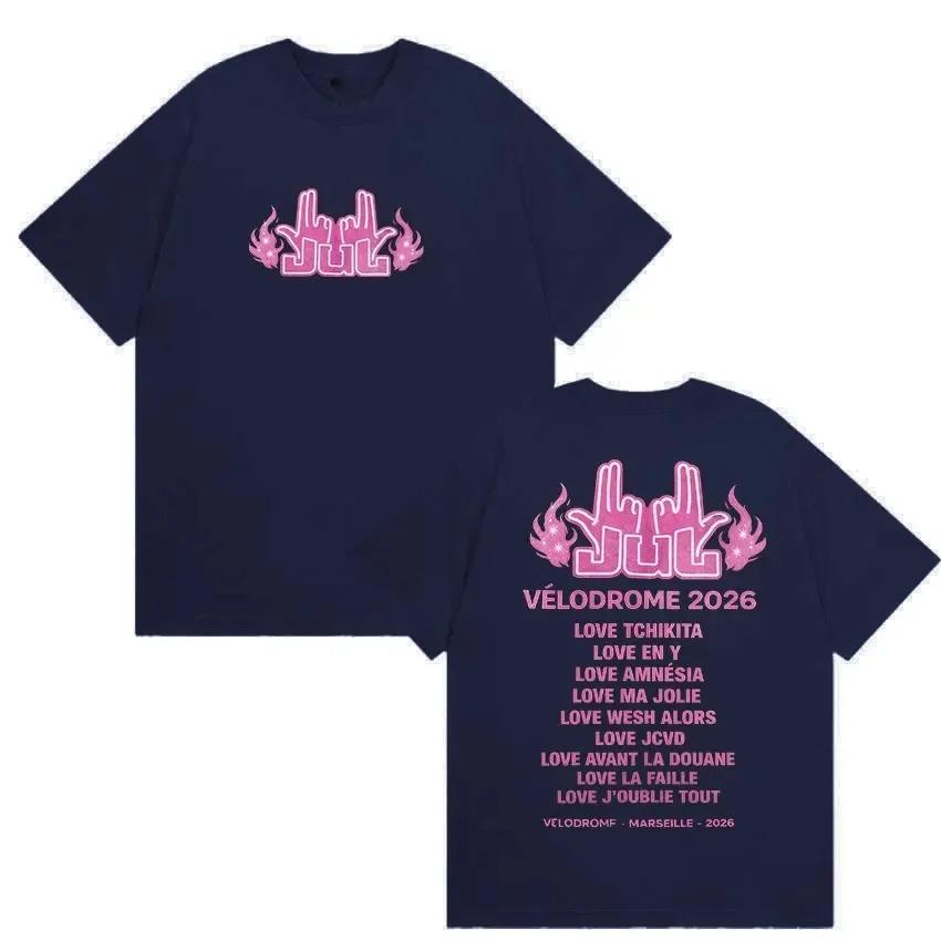 Jul Velodrome 2026 Concert Tracklist Graphic TShirt French Rapper Unisex Casual Cotton Streetwear Tops TShirt