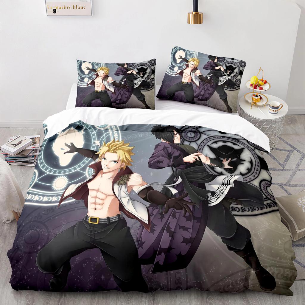 3D Print Fairy Tail Natsu Anime Bedding Collection Double Twin King Duvet Cover Comforter Pillowcase Boys Girls Adults Bedroom