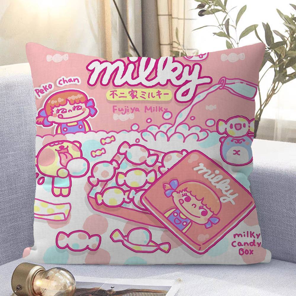 SÖT M-Milky P-Peko-chan Kontors Kudde Kuddfodral Bil Kuddfodral 45X45CM Ländryggskudde Soffa Kuddfodral