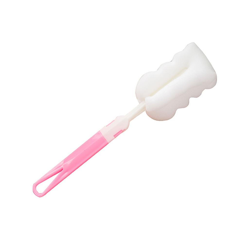Bottle Brush Sponge Cup Brush Detachable Brush Head Long Handle Water Bottle Cleaner Brush for Baby