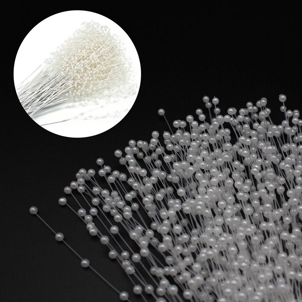 Handmade Wedding Decor White Line Beads White Pearl Beaded Bridal Bouquets 24cm For Bride-to-be Gift Bridal Showers Wedding