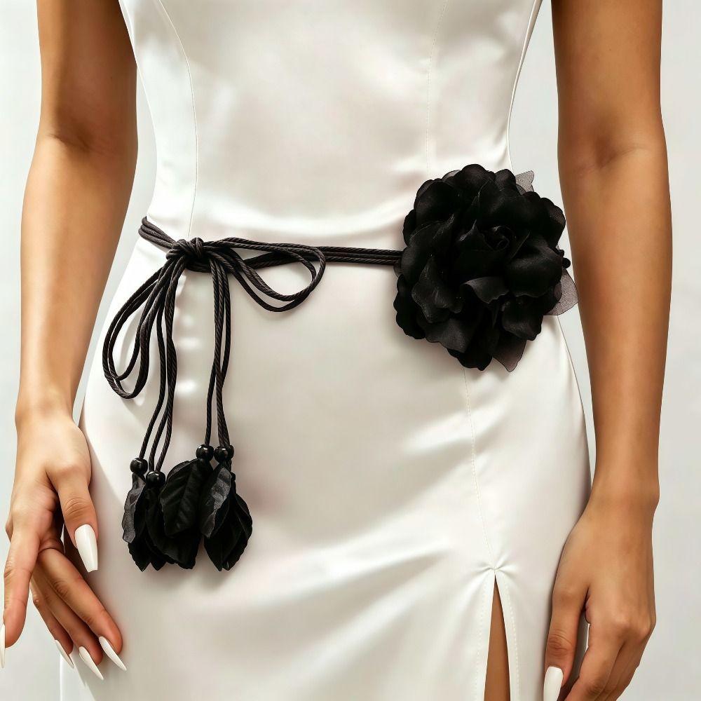 Ethnic Style Flower Waist Chain Vintage Bohemian Waistband Fashion Flower Belt Dress Accessories