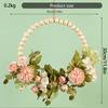 Artificial Flower Wood Beads Wreath Spring Wreath Decoration for Front Door Farmhouses Wedding Thanksgiving Decoration