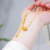 Gold Shop-Inspired Sparkling Dragon Scale Tassel Necklace with Ruyi Lock Clavicle Chain for Women
