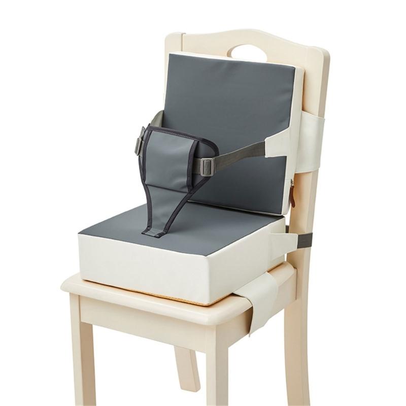

Kids Booster Seats Cushion Highchair Cushion Pad with Adjustable Safety Strap Belt Home Chair Pad for Baby Dining Table сірий колір