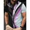 Men's Abstract Line Polo Short Sleeved Polo Shirt Collar Shirt