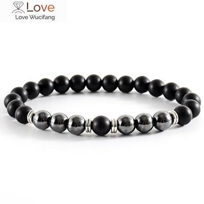 Strand Bracelet Men Fashion Handmade 8mm Matte Bead Hematite Stone Bracelet For Men Jewelry Gift Pulsera Hombre
