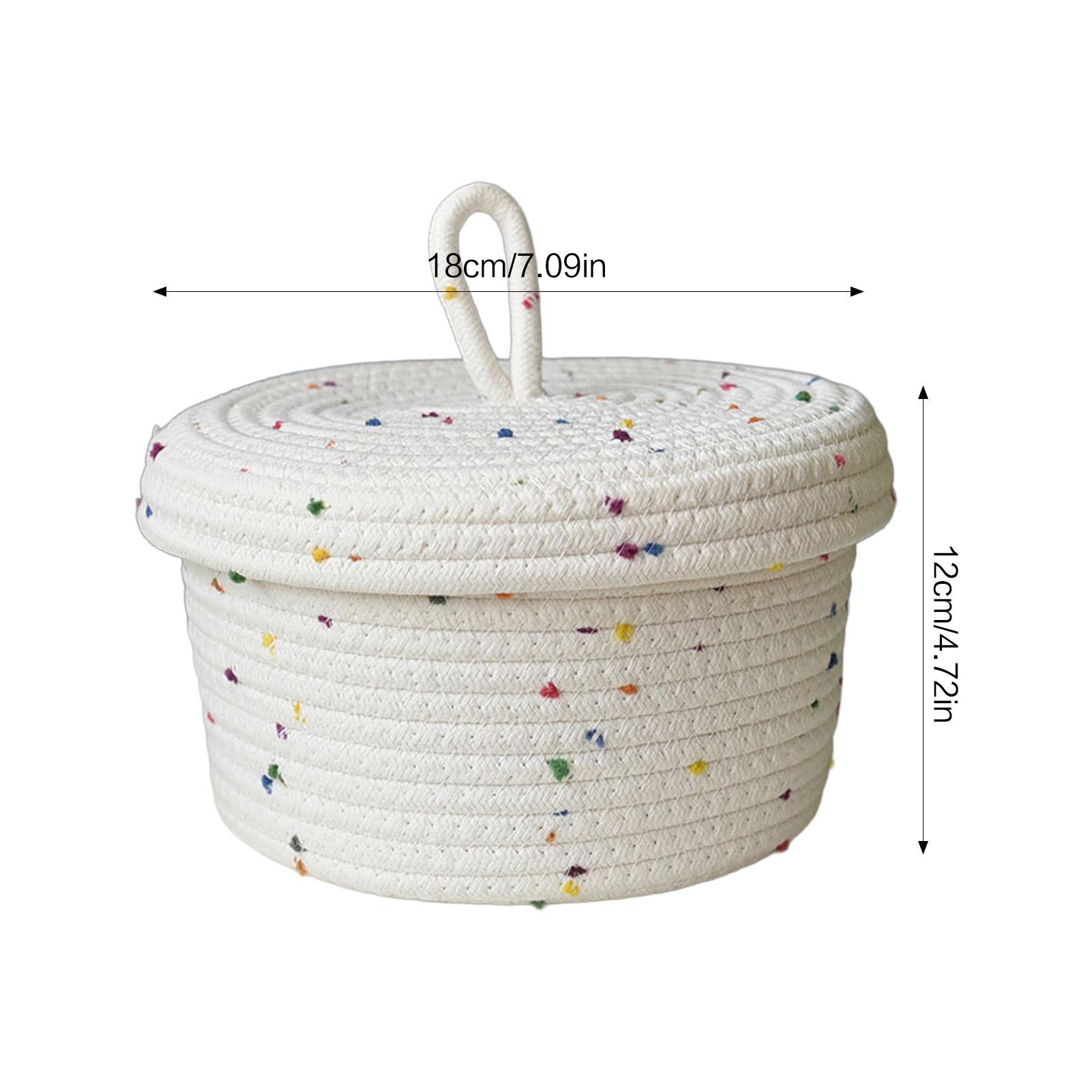 

Cotton Rope Storage Basket Organizer Box for Makeup Snacks Desktop Multifunctional Stackable Handwoven Home Decor