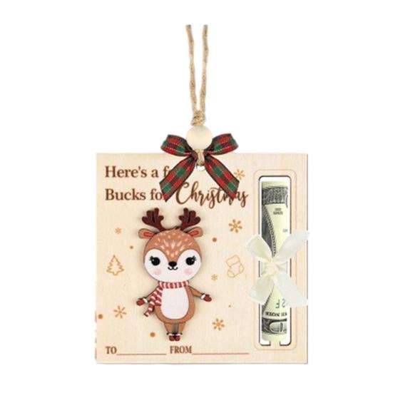 1/6Pcs Christmas Wallet Pendant Snowman Xmas Tree Gift Box Deer Pattern Pendant Striking Atmosphere