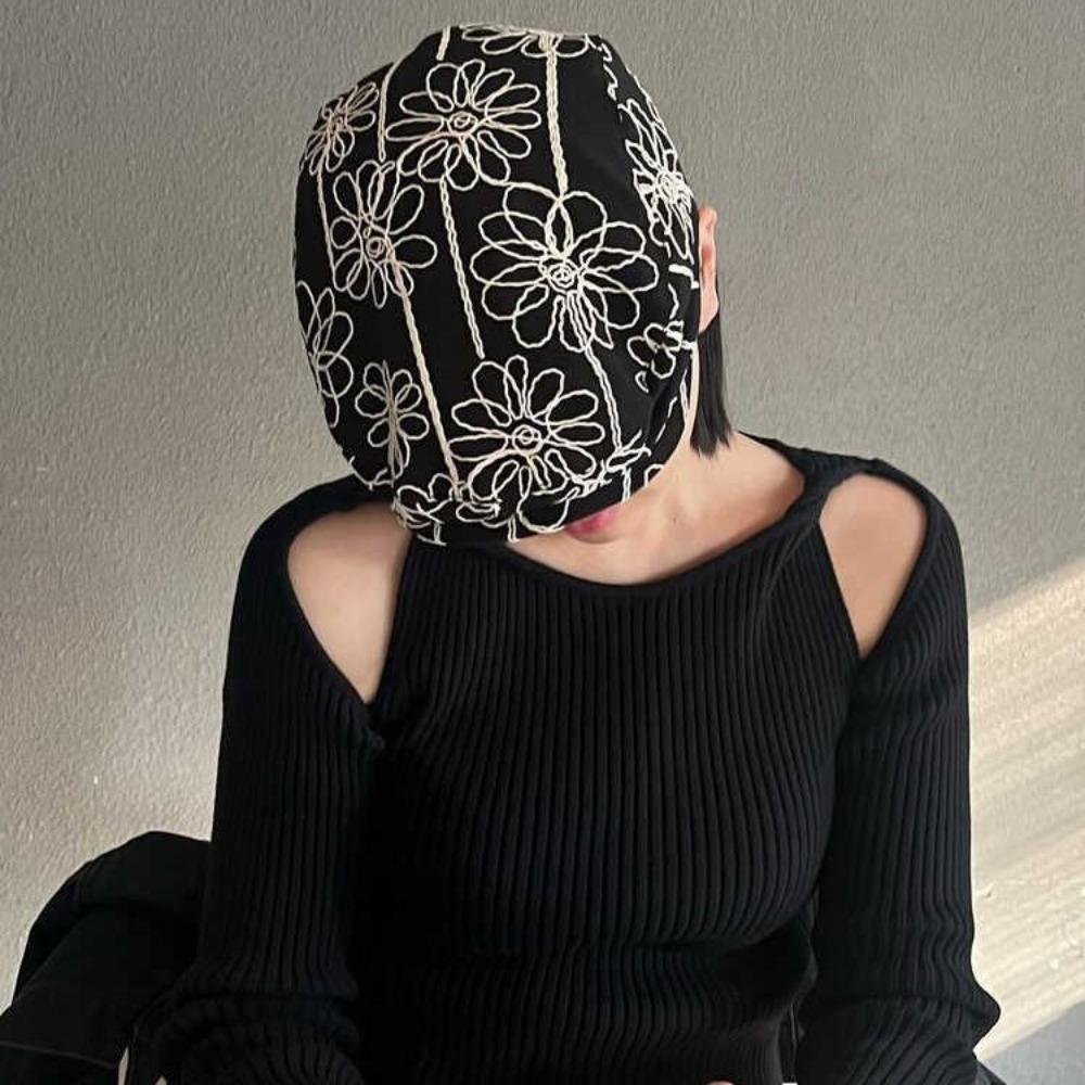 Casual Versatile Forward Cap Flower Embroidery British Hat Fashion Beret For Lady Girl