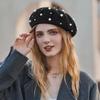 Pearl Winter Wool Berets Hat Warm French Artist Hat Fashion Felt Berets  for Women