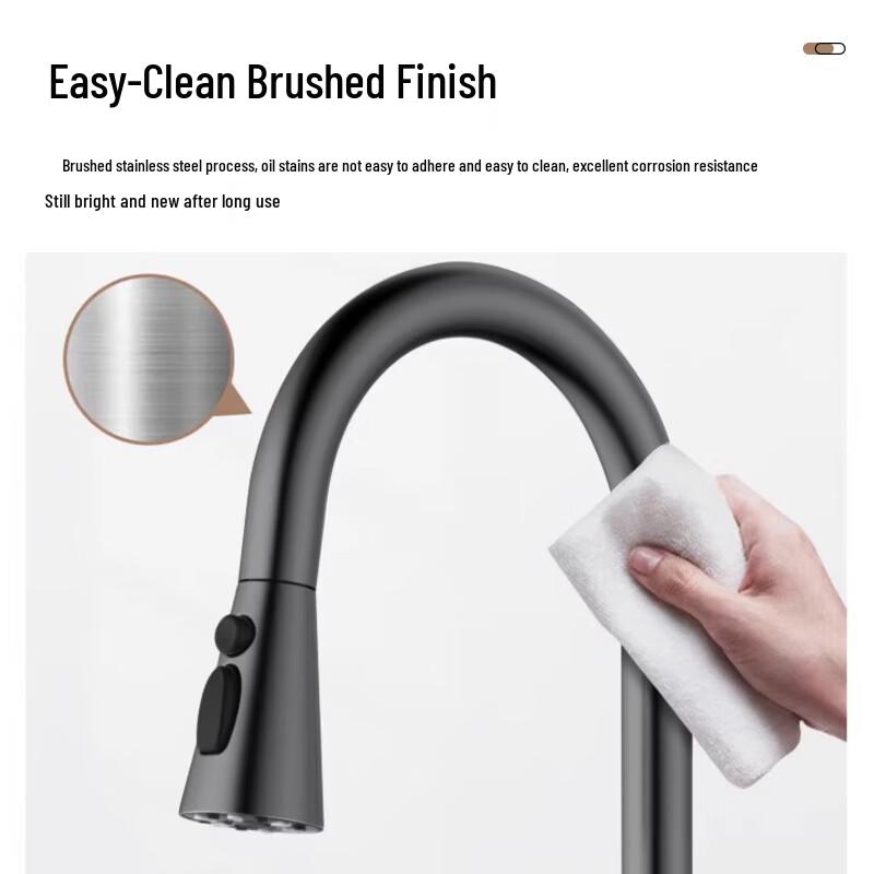 ARROW Stainless Steel Pull-Out Kitchen Faucet