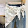 Polyester Polka Dot Head Scarf Elegent Waist Tying Scarf Luxury Bandana  Travel Matching