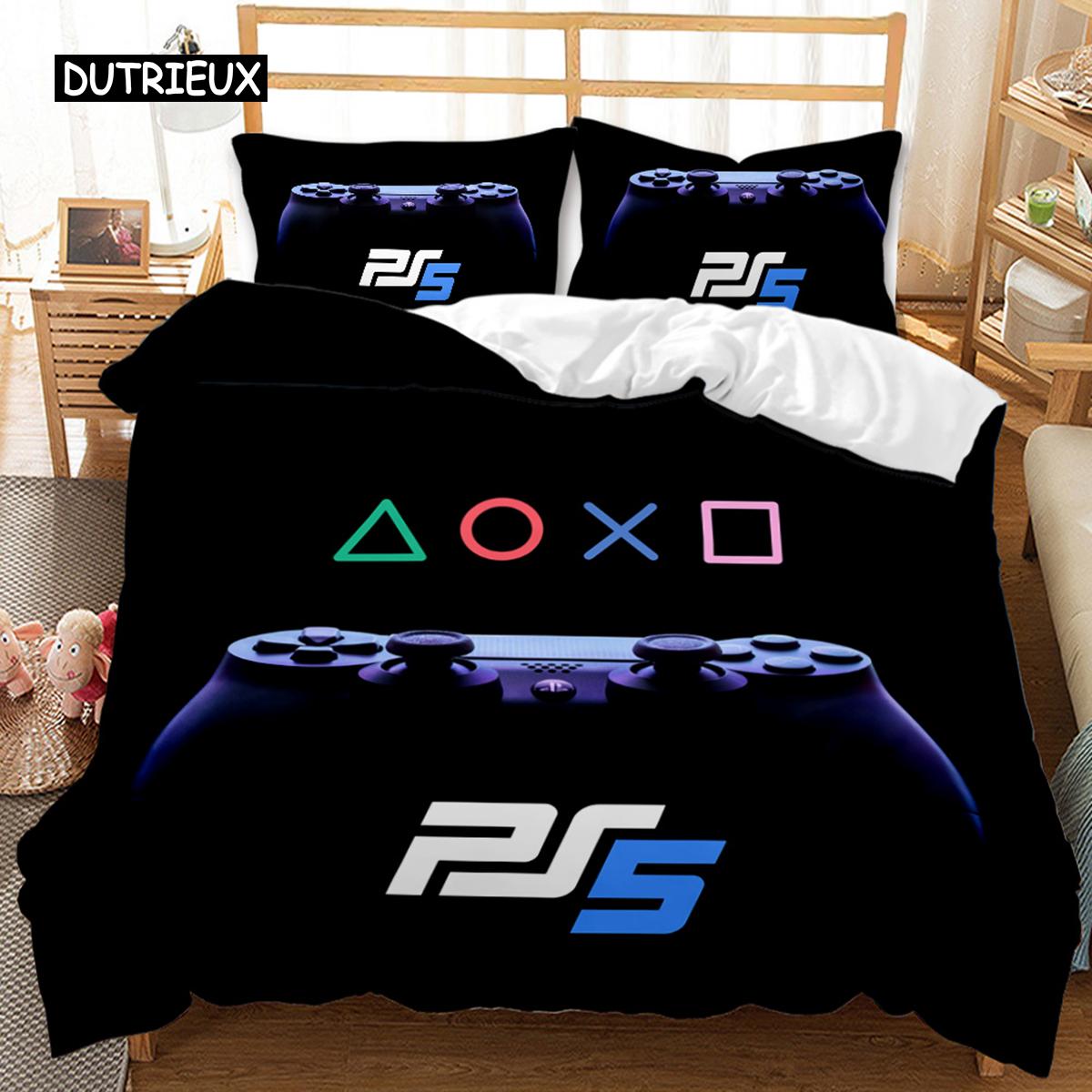 

Комплект постельного белья для геймпада, гарнитура для геймпада, комплект постельного белья для мальчиков и подростков, двуспальное постельное белье, чехол из полиэстера, размер Queen King EU single(135x200cm)