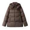 Autumn and winter new Jiangnan women's simple loose hooded down jacket white duck down warm bread jacket trendy