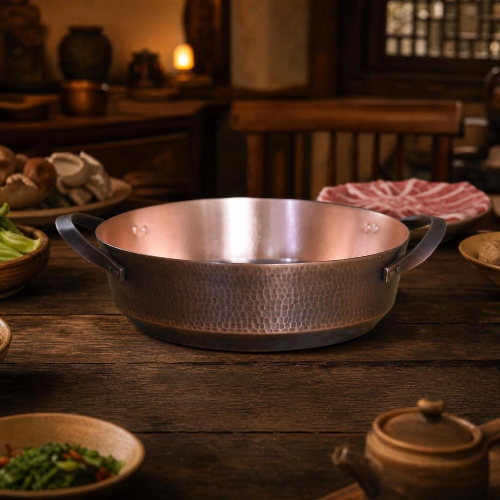 Cookware Induction Compatible Handmade Copper Cooking Pot Uncoated for Slow