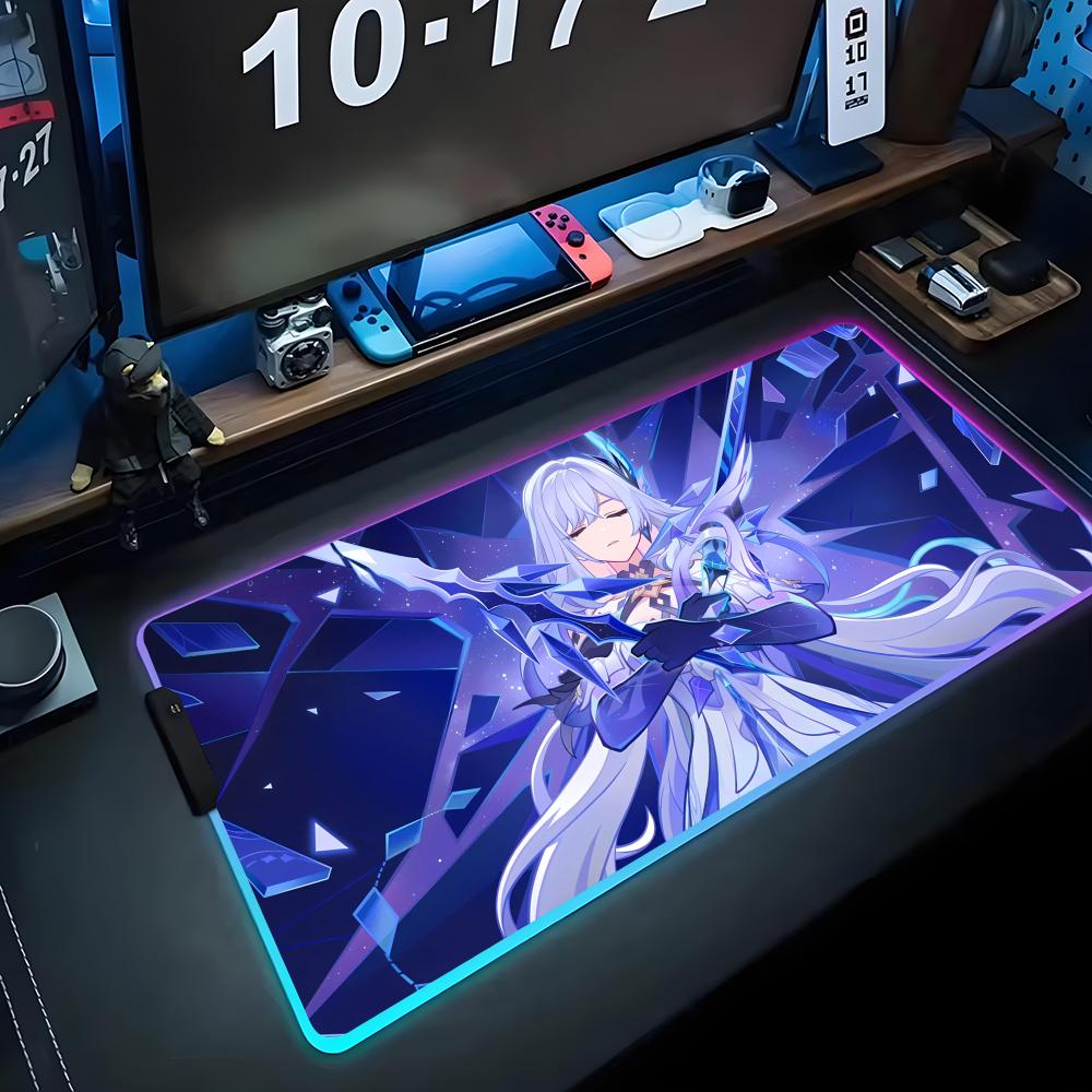 skirk Mouse Pad RGB Gaming Mousepad Big LED Pad PC Desk Mat Luminous Mouse Pad Large Keyboard Mats Table Rug With Backlit