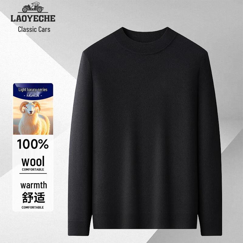 

Vintage Car Men s Thick Pure Wool Round Neck Autumn/Winter Sweater L